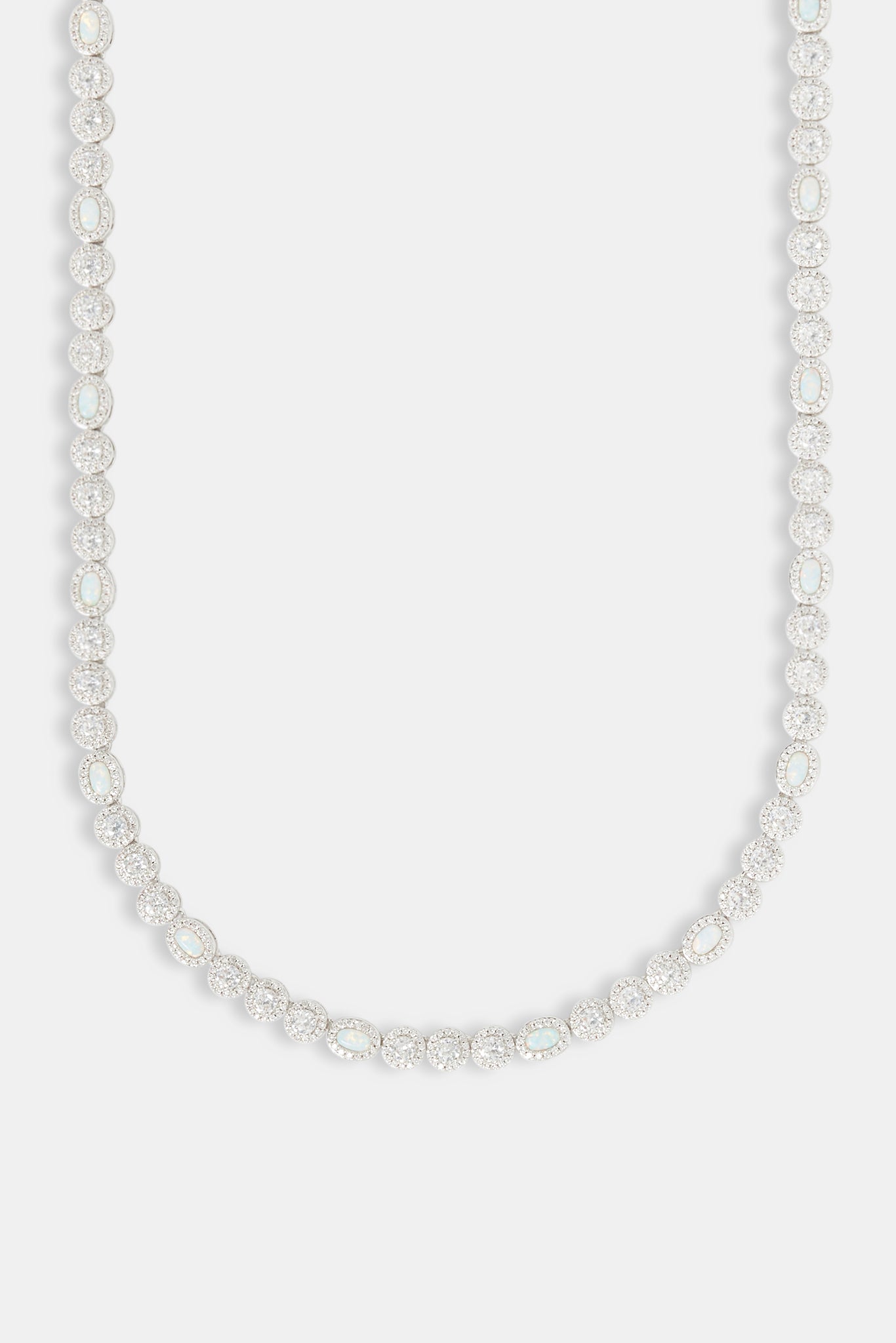 Mikroopal & klare Multi-Edelsteinkette – 6 mm